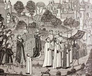 Count Renier bearing the body of Saint Veronica to St. Waudru church in Mons, from 