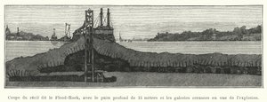 Cross Section of the Flood-Rock Reef, with the 15-Meter Deep Well and the Galleries Dug for the Explosion by French School