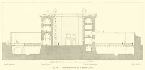 Cross Section of the Bastille, 1780 by French School