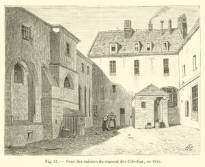 Kitchen courtyard of the Celestins convent, in 1845
