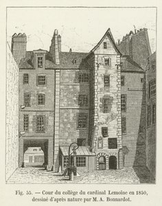 Courtyard of the College of Cardinal Lemoine in 1850, Drawn from Nature by M. A. Bonnardot by French School