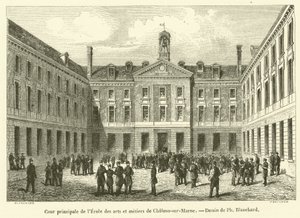 Main Courtyard of the School of Arts and Crafts of Chalons-sur-Marne (engraving) by French School