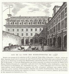 Courtyard of the Madelonnettes Convent, Paris, 1793