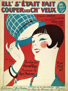 Cover for the music score, She had her hair cut, 1924