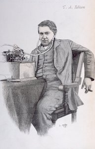 Cover illustration of La Revue Illustree depicting Thomas Alva Edison, 1889 by French School