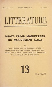 Cover of Litterature monthly literary magazine devoted to the Dada movement, May 1920 by French School