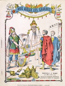 Cover of school exercise book depicting the legend of Brennus