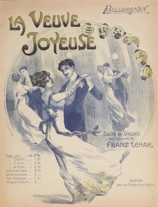 Cover of the score sheet for La Valse Ballsirenen from The Merry Widow by Franz Lehar