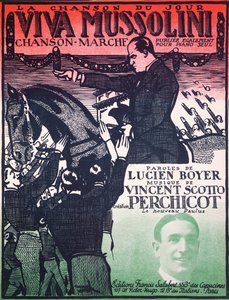 Cover of the score sheet of Viva Mussolini by Vincent Scotto and Lucien Boyer