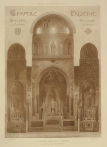 Cross-Section from the East End of the Palatine Chapel, Palermo, Sicily, from Fragments of Architecture of the Middle Ages and the Renaissance, engraved by Jules Adolphe Chauvet by French School