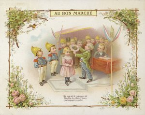 Crowning Girl with Ring of Flowers by French School