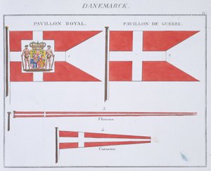 Danish Flags, from a French book of Flags, c.1819 by French School