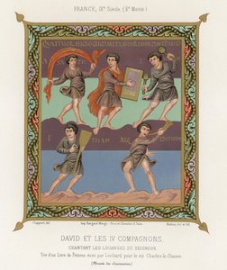 David and the four companions by French School