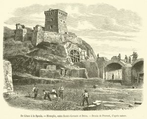 From Genoa to La Spezia, Moneglia, Between Sestri-Levante and Deiva (engraving) by French School