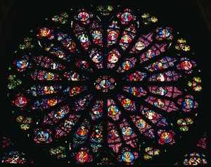 Death and Assumption of the Virgin and the Heavenly Choir, from the west rose window, c.1260