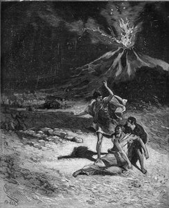 Death of Gaius Plinius Secundus the Elder. Pliny the Elder (23-79), naturalist and Latin writer (During the eruption of Vesuvius; in 79 he went there to observe this phenomenon; but, having approached too close to the volcano, he was asphyxiated) by French School