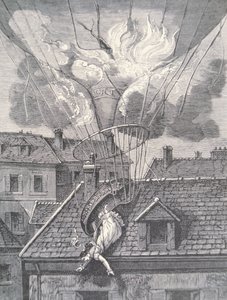 Death of Madame Blanchard in an aeronautical accident in 1819 by French School