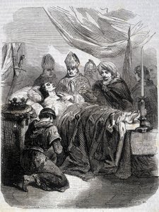Death of Saint Louis in Palestine in 1270 - in “Histoire de France” by L.-P. Anquetil