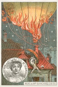 Death of the Balloonist Sophie Blanchard, 1819 by French School