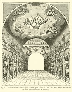 Decoration of the vault of the Petit Chatelet, for the entry of Louis XIII, 1628, after an engraving of the time communicated by Mr. Bonnardot