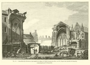 Demolition of the refectory and chapter of the Saint-Germain des Pres abbey, in 1797, after a gouache by Demachy, communicated by M Bonnardot