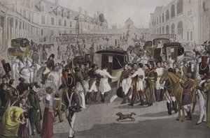 Departure of Napoleon from Fontainebleau, 20 April 1814 by French School