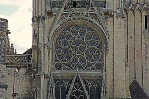 View of the rose window by French School