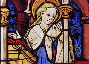 The Virgin Mary at the Annunciation, originally from the Upper Rhine by French School