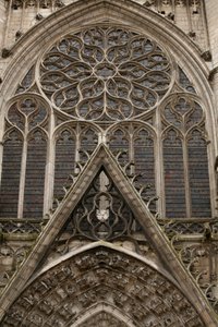 The north façade and rose window by French School