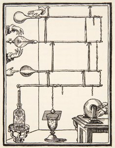 Electric discharges in rarefied air, 1753, illustration from Histoire de la Nation Francaise, Sciences, Volumes I & II by French School