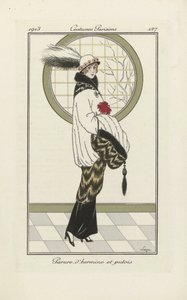 Design for Ermine and Polecat Ensemble, from Costumes Parisien, pub.1913 by French School