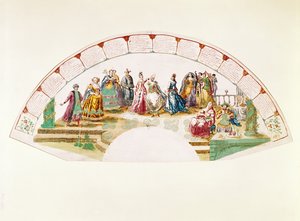 Design for a Fan Celebrating the Dance and Carnival of Nations, 1733 by French School