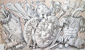 Designs for arms and armour for stage use in Tragedies