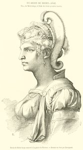 Drawing by Michelangelo kept in the Florence Gallery (engraving) by French School