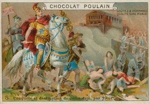 Destruction of Jerusalem by Titus, Chocolat Poulain Trade Card by French School