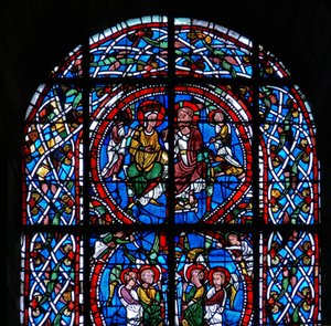 Detail from a Window Depicting the Coronation, from the Death and Assumption of the Virgin Mary