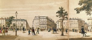 Detail of a Panorama of the Boulevard des Italiens, c.1840 by French School