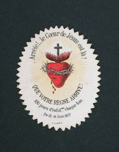 Devotional Image of the Heart of Jesus offering an Indulgence of 100 days