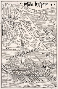 Discovery of Santo Domingo by Christopher Columbus by French School