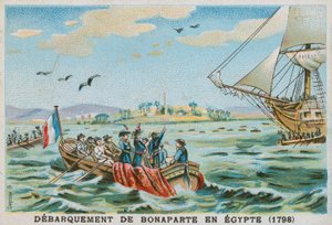 Disembarkation of Napoleon in Egypt, 1798 by French School