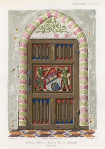 Door in the town hall of Luneburg by French School