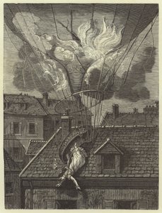 Dramatic death of the aeronaut Madame Blanchard, 6 July 1819 by French School