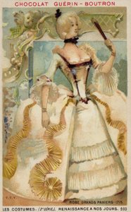 Dress with Large Panniers, 1715 by French School