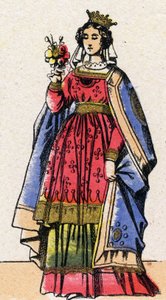 Dynasty of the Capetians: Portrait of Adele or Alix or Alice de Champagne (1140-1206), Queen of France by French School