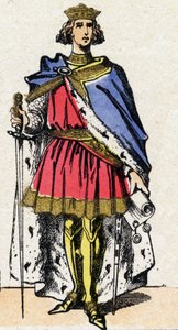 Dynasty of the Capetians: Portrait of Philip III called the Bold, King of the Franks. Epinal imaging from the end of the 19th century. Private collection.