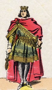 Capetian Dynasty: Portrait of Philip II called Philip Augustus (1165-1223), King of France from 1180 to 1223. Epinal imaging from the end of the 19th century. Private collection. by French School
