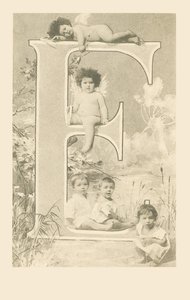 Five young children, naked in Cupid or in a small shirt by French School