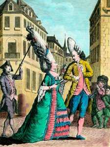 Eccentric hairstyles in the 18th century: the French woman on the walk
