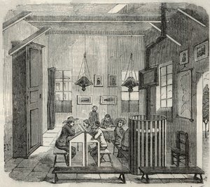 School for Idiots in Bicetre in the 19th Century (Engraving in Tableau-de-Paris by Edmond Texier, 1852) by French School