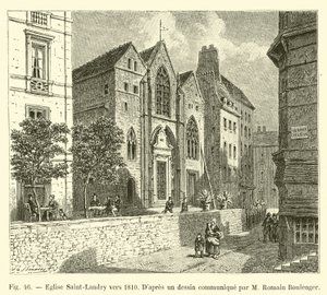 Saint-Landry Church around 1810, After a drawing communicated by Mr. Romain Boulenger